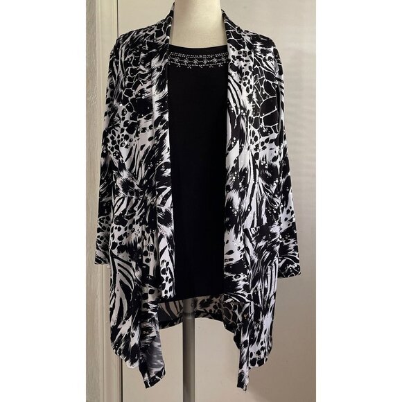 Ladies Layered 3/4 Sleeve Jacket w/Tank Top Underneath Size Large - Picture 1 of 5